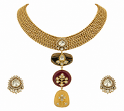 Aquamarine Heritage Gold Choker Necklace Set